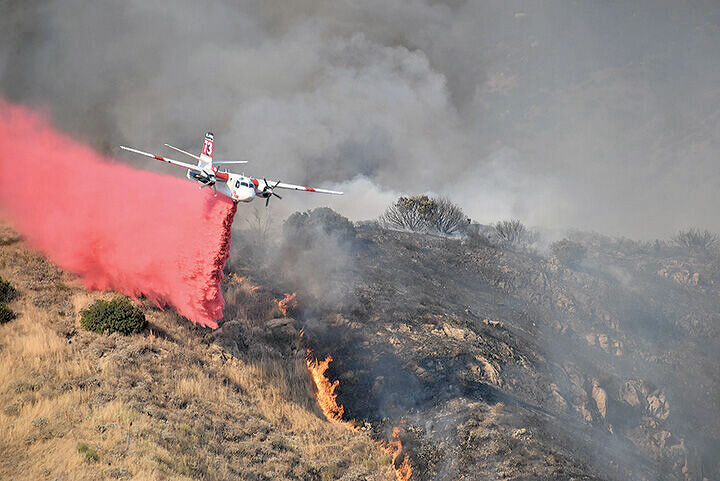 Fighting fire in the San Bernardino Mountains..